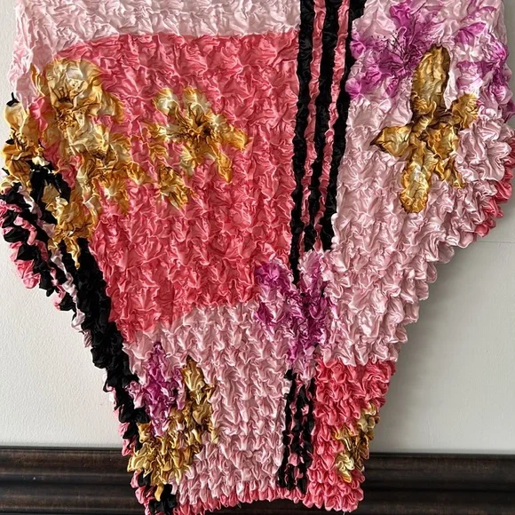 Vintage 1990's Abstract Floral Art fairy Magic Popcorn / Bubble Shirt NWT - Picture 6 of 6